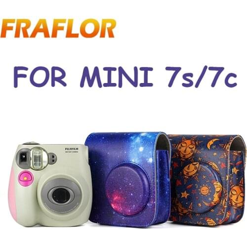 Moon Starry Sky Camera Shoulder Bag For Polaroid Fuji Fujifilm Instax Mini 7s 7c PU Leather Camera Case Protect Case Pouch