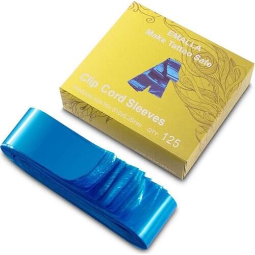 Newest 0.35mm Thickness Blue Color DisposableTattoo Clip Cord Sleeves Tattoo Clip Cord Covers Bags Tattoo Accessories
