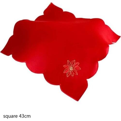 New lace red place table mat cloth pad embroidery cup mug drink doily dining tea coffee coaster party wedding placemat kitchen