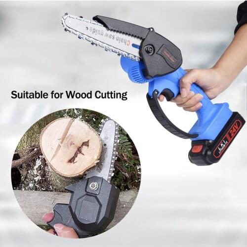 6 In Portable Electric Pruning Saw Electric Saws Woodworking Electric Saw Garden Logging Mini Electric Chain Saw Lithium Batter