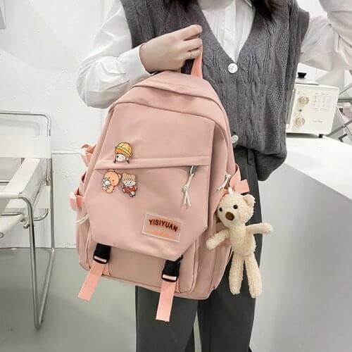 CGCBAG 2021 Casual Backpack Female Kawaii Girl School Bag For Teenage Korean Style Waterproof Backpack High Capacity Travel Bag