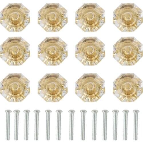 12PCS Clear Acrylic Diamond Shape Knob Cupboard Drawer Pull Handle Knob Brand New Knobs And Kandles For Furniture Drawer