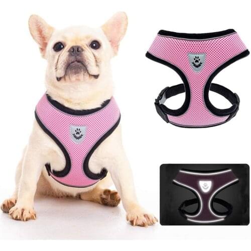 Dog Harness with Leash Set - Reflective Soft Padded Mesh Walking Vest Harness for Small Medium Dogs Puppies Cats Pets