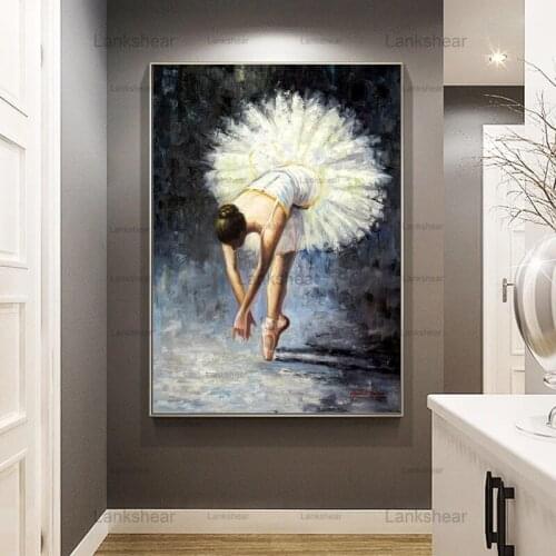 Vintage Canvas Painting Ballet Dancer Posters and Prints Ballerina Wall Art Pictures Dance Classroom Living Room Home Decoration