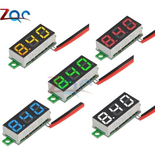 0.28'' 2.5V-30V 12V 24V Mini LED DC Digital Voltmeter Voltage Meter Panel Volt Tester Detector Monitor 2 Wires Auto Car Mobile
