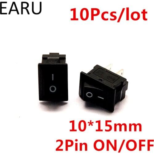 10pcs/lot G130 10*15mm SPST 2PIN ON/OFF Boat Rocker Switch 3A/250V for Auto Car Dash Dashboard Truck RV ATV Home Model KCD1