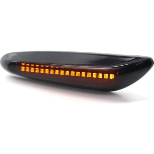 2PCS Smoke Lens Dynamic Flowing LED Turn Signal Side Marker Light Blinker Lamp for BMW E60 E61 E90 E91 E82 E83 E88 E46 X3 X1