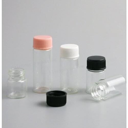 500 x Travel 5ml 6ml 7ml 10ml 14ml Clear Samples liquid Glass Bottle 1/3oz Small Glass Small Vials For Essential Oil Use