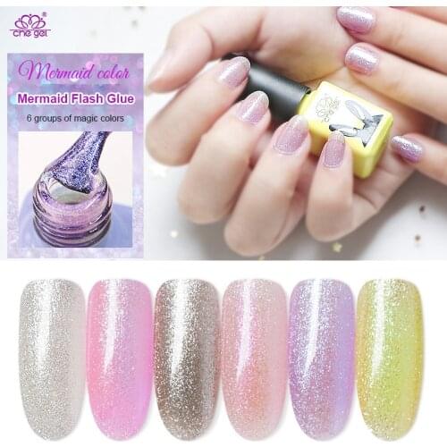6ML Mermaid Shining Glue Phototherapy Glue Nail Polish Glue UV Nail Polish Gel TSLM1
