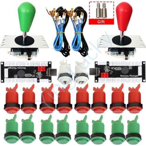 2 Players Arcade Kit Copy SANWA Joystick HAPP Push Buttons Micro Switch USB Encoder For arcade machine Raspberry Pi MAME