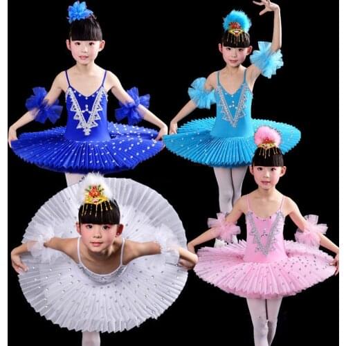 Childrens Ballet Dance Dress Girl Ballet Tutu Dance Clothes Multicolor Femnale Little Swan Dance Costume Leotard Costume