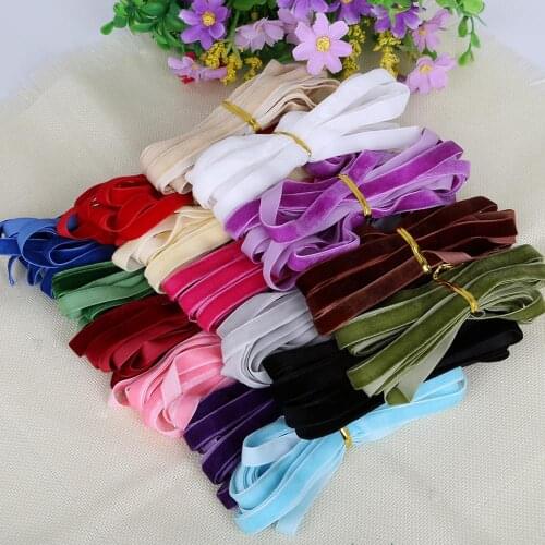 5yard 3/8"10mm Width Multi Colors Options Velvet Ribbons Velour Webbing Headband Hair Band Accessories White Lace Fabric