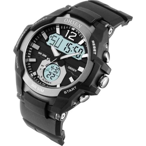 Digital men sport wristwatch fashion quartz dual display Military Waterproof watch relogio masculino black male bracelet clocks