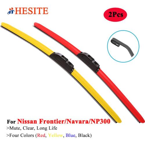 HESITE Red Hybrid Car Wiper Blades For Nissan Frontier D22 D23 D40 2.5 3.3 L SV SL S XE 2000 2001 2002 2004 2012 2018 2019 2020