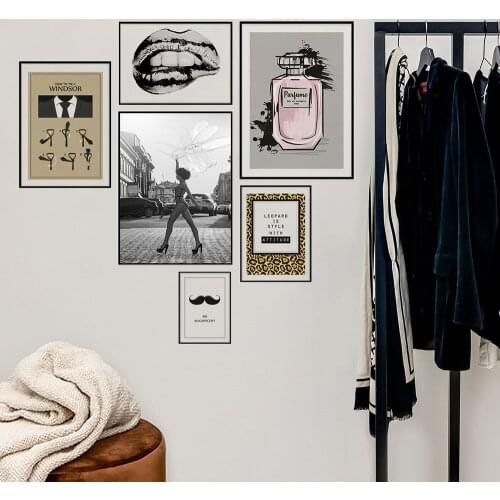 Home Decor Canvas Perfume Pictures Wall Art Sexy Lips Paintings Prints Modern Modular Nordic Posters Living Room No Framework