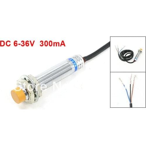LJ12A3-4-Z/BX DC 6-36V 300mA 12mm Dia 4mm Detecting Distance Inductive Proximity Switch Sensor NPN NO Normally Open