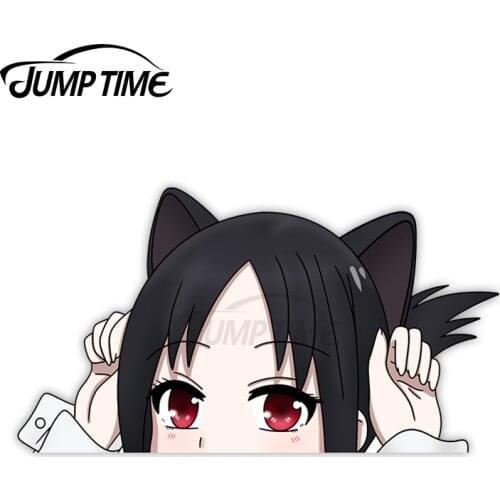 JumpTime 13 x 7.3cm Kaguya Love Is War Adorable Cat Girl Peeker Car Sticker Waterproof Decal Vinyl Material Body for Car Decor