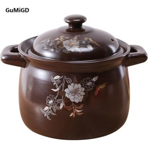 3.75L 5.5L 7L ceramic soup casserole soup pot stew pot stone fire resistant