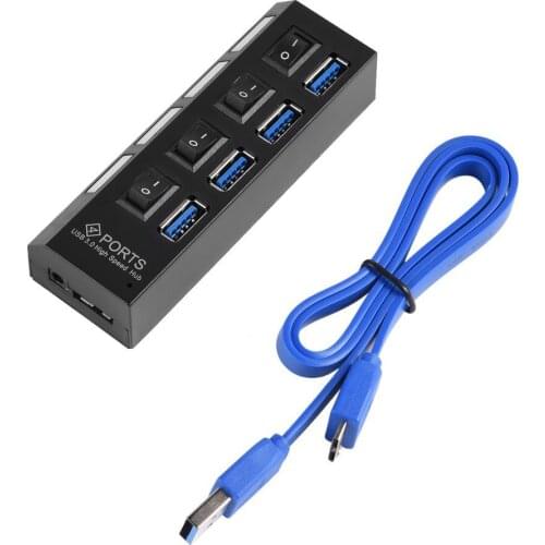 USB 3.0 Hub 4 Ports USB 3.0 HUB With On/Off Switch For Desktop Laptop
