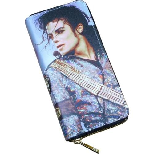 Wallet Zipper Coin Purse Lady Handbags Michael Jackson Pattern Moneybag Women Long Wallets Fashion Cards Bags Pocket Notecase