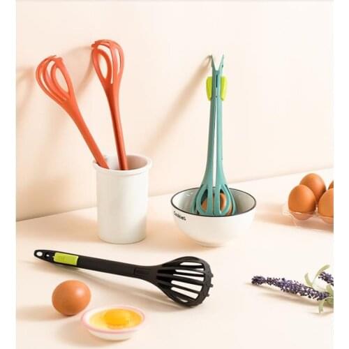 Multifunctional Rotary Manual Egg Beater Easy To Clean Egg Beater Milk Frother Kitchen Utensils Silicone Egg Beater Bake Tool
