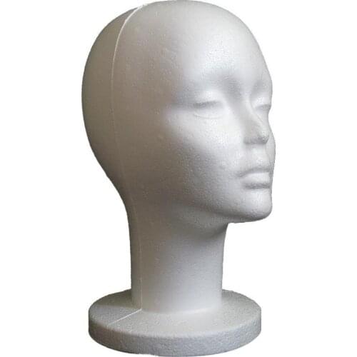 Fashion Female White Foam Mannequin Women Hat Cap Wig Head for Hairstyles Wigs Glasses Display Holder Stand Model