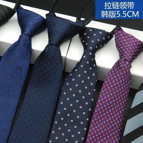 SHENNAIWEI Fashion 5.5cm Mens neckties zipper ties arrow-type polyester silk tie