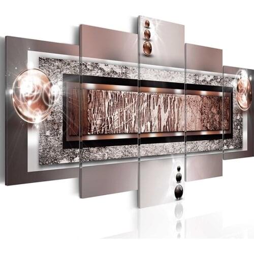 5D DIY Diamond Wall Painting Pattern Lines 5 Pcs Picture Abstract Full Round Drill Cross Stitch Beadwork Embroidery Home Decor