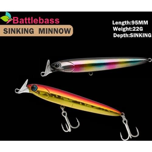BATTLEBASS 2021 NEW Fishing Bait Lure 95MM 22G Suitable for All Water Layer Minnow Fishing Lure Pike Bass Fish Tackle