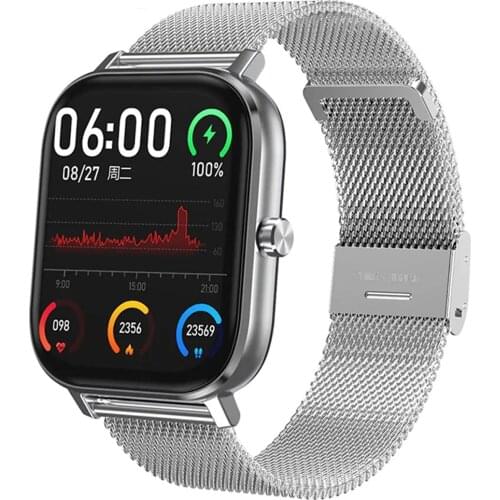 New Watch 4 Pro Voice Call Blood Pressure Monitor Ecg Smart Clock-Silver Steel