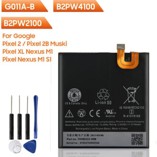 Original Replacement Phone Battery B2PW2100 For HTC Google Pixel XL G011A-B For Google Pixel 2 B2PW4100 For Pixel Nexus M1 +Tool