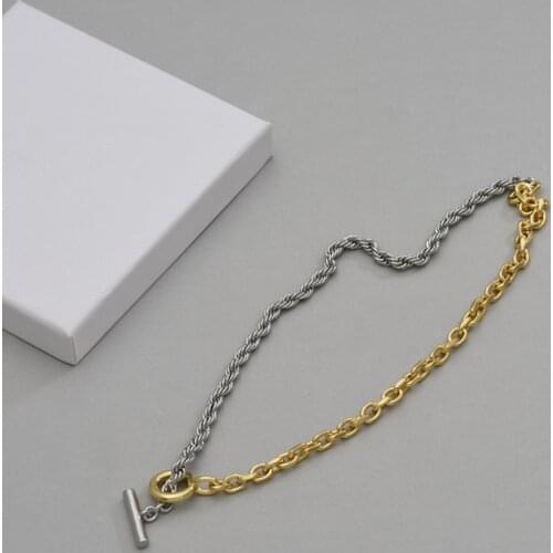 Timeless Wonder Brass Geo 2 Tone Pave Toggle Choker Necklace Women Jewelry Punk Designer Ins Trendy Goth Boho Top Party Emo 2515