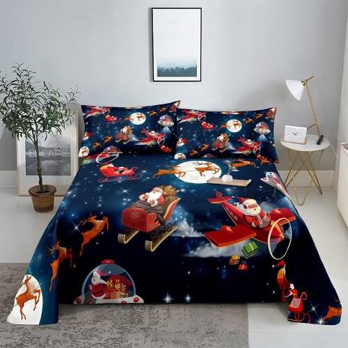 Soaring 0.9/1.2/1.5/1.8/2.0m Digital Printing Polyester Bed Flat Sheet With Pillowcase Print Bedding Set