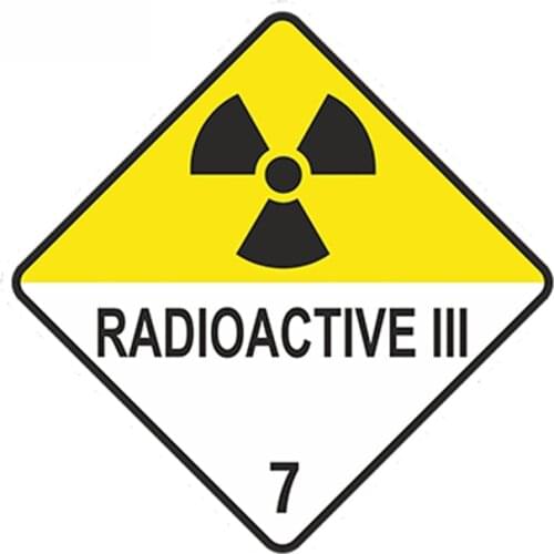 Radioactive Iii Warning Car Sticker Atomic Nuclear Radiation Waterproof Decal Automobile Doors Window Accessories,13cm*13cm