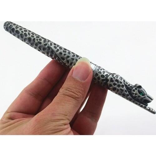 Noble JINHAO Golden Leopard fountain pen all total with gift pen pouch Thick metal ink pen free shipping