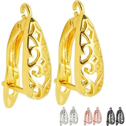 Handmade Earrings 2021 Trend Hollow DIY Earrings Clasps Hooks For Woman Jewelry Making Accessories Earrings Hooks Findings