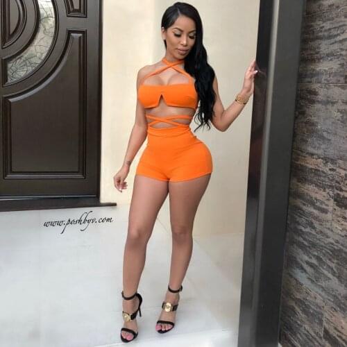 BAMBOOBOY Sexy Crop Top Bodycon Short 2 Piece Set Summer Female Clothing Tracksuit Two Piece Outfit For Women Suit ZL1066