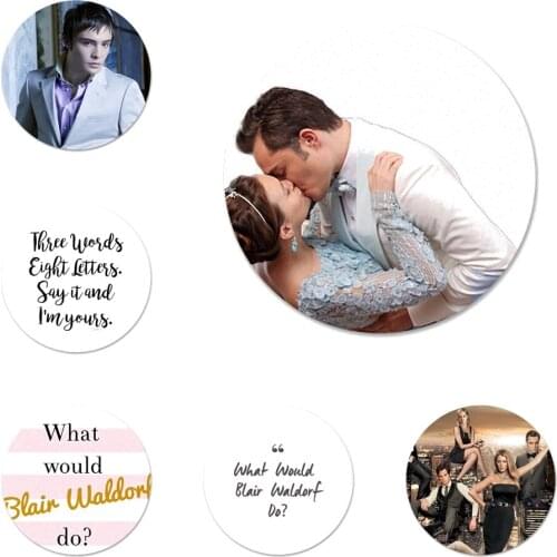 Gossip Girl Blair Chuck Bass Icons Pins Badge Decoration Brooches Metal Badges For Backpack Decoration