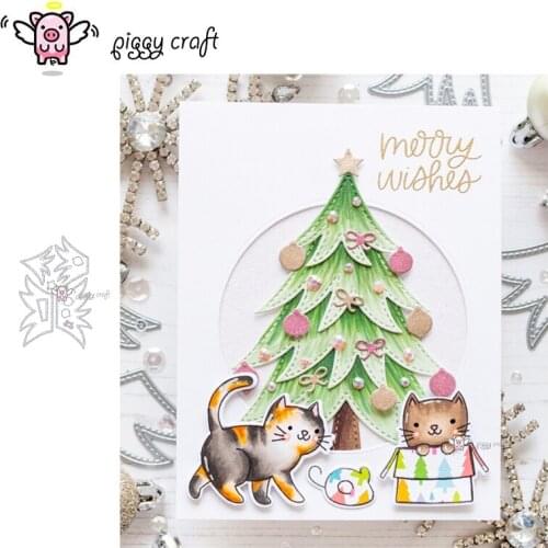 Piggy Craft metal cutting dies cut die mold Christmas tree decoration Scrapbook paper craft knife mould blade punch stencils die