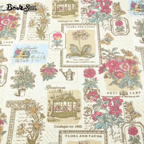 Booksew Home Textile Print Flowers Cotton Linen Fabric Sewing Material Tissu Tablecloth Bag Curtain Cushion Pillow Zakka CM