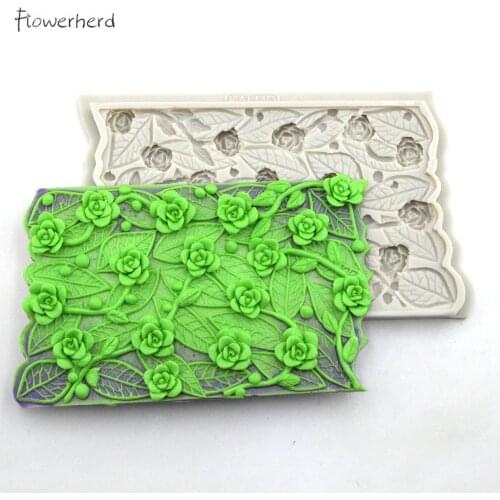 Branch Flower Mold Vine Rose Flower Fondant Cake Silicone Mold Chocolate Mold Cake Surrounding Cake Decorating Tools Pastry Mold