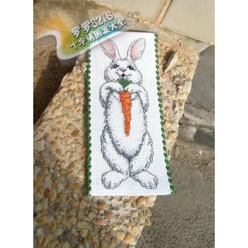 High Quality Lovely Counted Cross Stitch Kit Bookmark Magazine Marker Bunny Rabbit