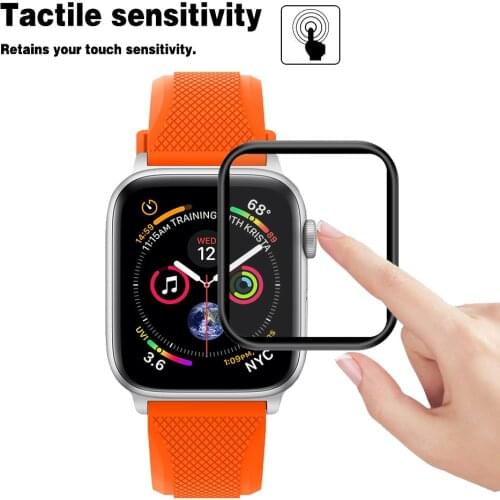 Tempered for Apple Watch Series 4 Screen Protector Film 40 44mm 3D Full Screen Coverage Anti-Fingerprint HD Tempered Glass Film