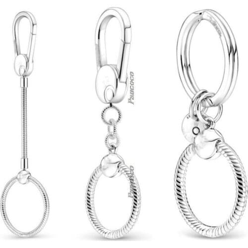 Authentic 925 Sterling Silver Moments Medium Bag Key Charm Holder Charm Beads Fit Women Pandora Bracelet & Necklace Jewelry
