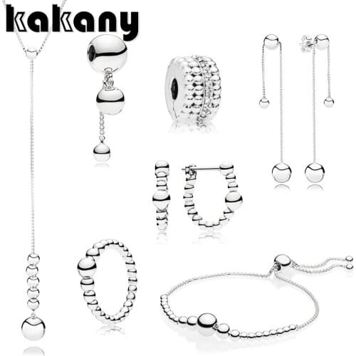 High Quality Standard S925 Sterling Silver Unique Personality Round Beads Beaded Charm Earrings Bracelet Necklace Beads