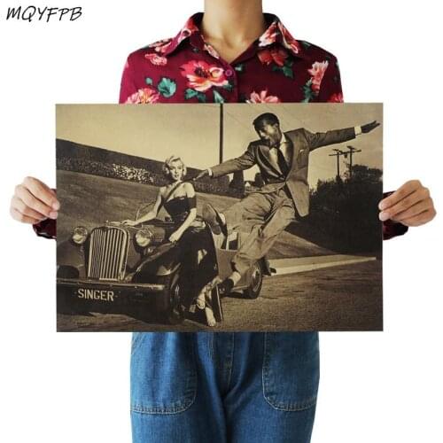 Celebrity Marilyn Monroe Kraft Retro Nostalgia Paper Poster Family Decoration Wall Sticker Gift 50.5x35cm