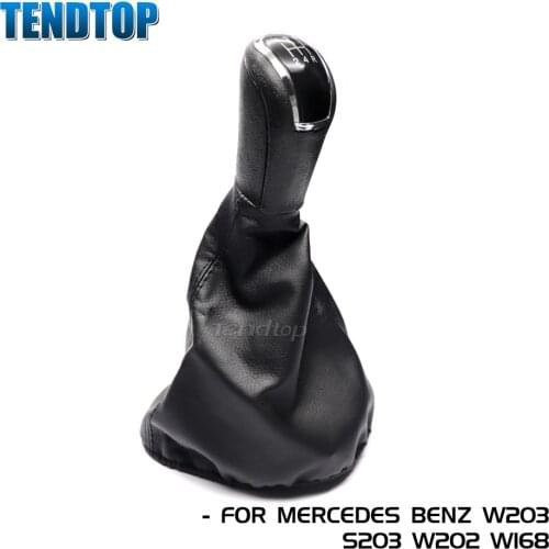 1Pcs Leather Gaitor Boot Cover Gear Shift Knob Lever Stick Shifter Manual Car Styling For Mercedes Benz C Class W203 S203