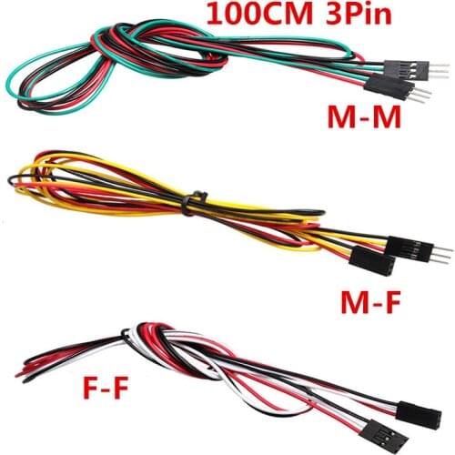 10pcs/lot 3pin 100cm Male-Male Male-Female Female-Female High Quality Jumper Wires 2.54mm AWG24 DuPont Cable for DIY Electronic