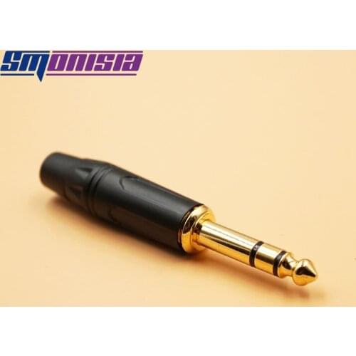 Smonisia 10pcs 6.35 mm Stereo Audio Connector Male Plug Metal Amplifier Microphone Plug 6.5mm Plug