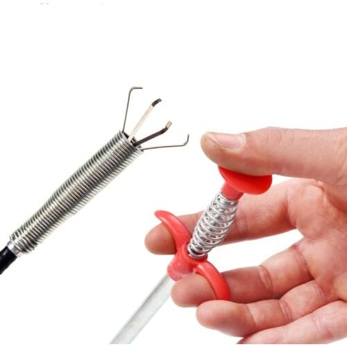 60/160cm Drain Sewer Cleaner Spring Pipe Dredging Tools Clog Remover Cleaning Household for Bathroom Hair Kitchen Sink Cleaning